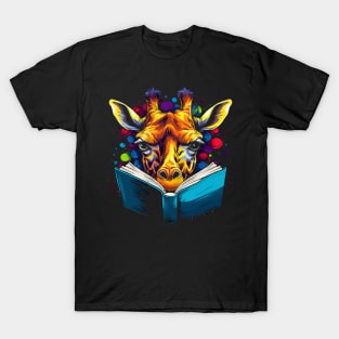 Giraffe Reads Book T-Shirt